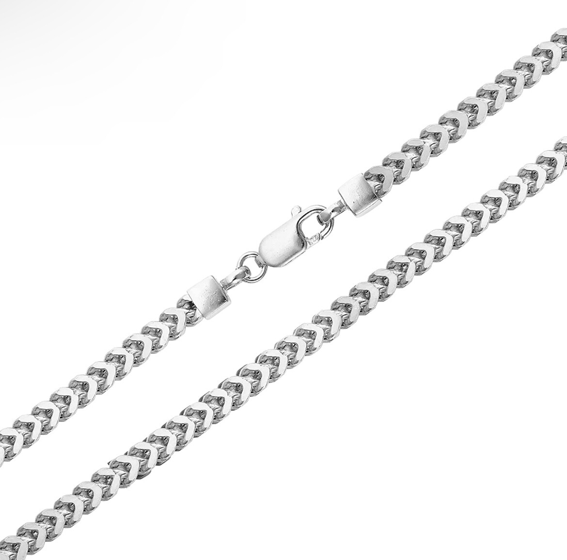 925 Solid Sterling Silver Thick 5MM Franco Link Box Chain Necklace Unisex