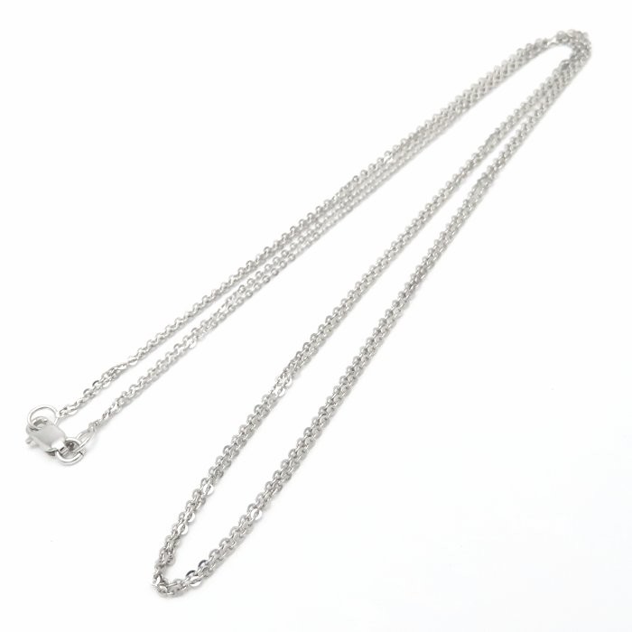 18K White Gold Double-strand Leon Chain Necklace 40cm 2.4grams /76418