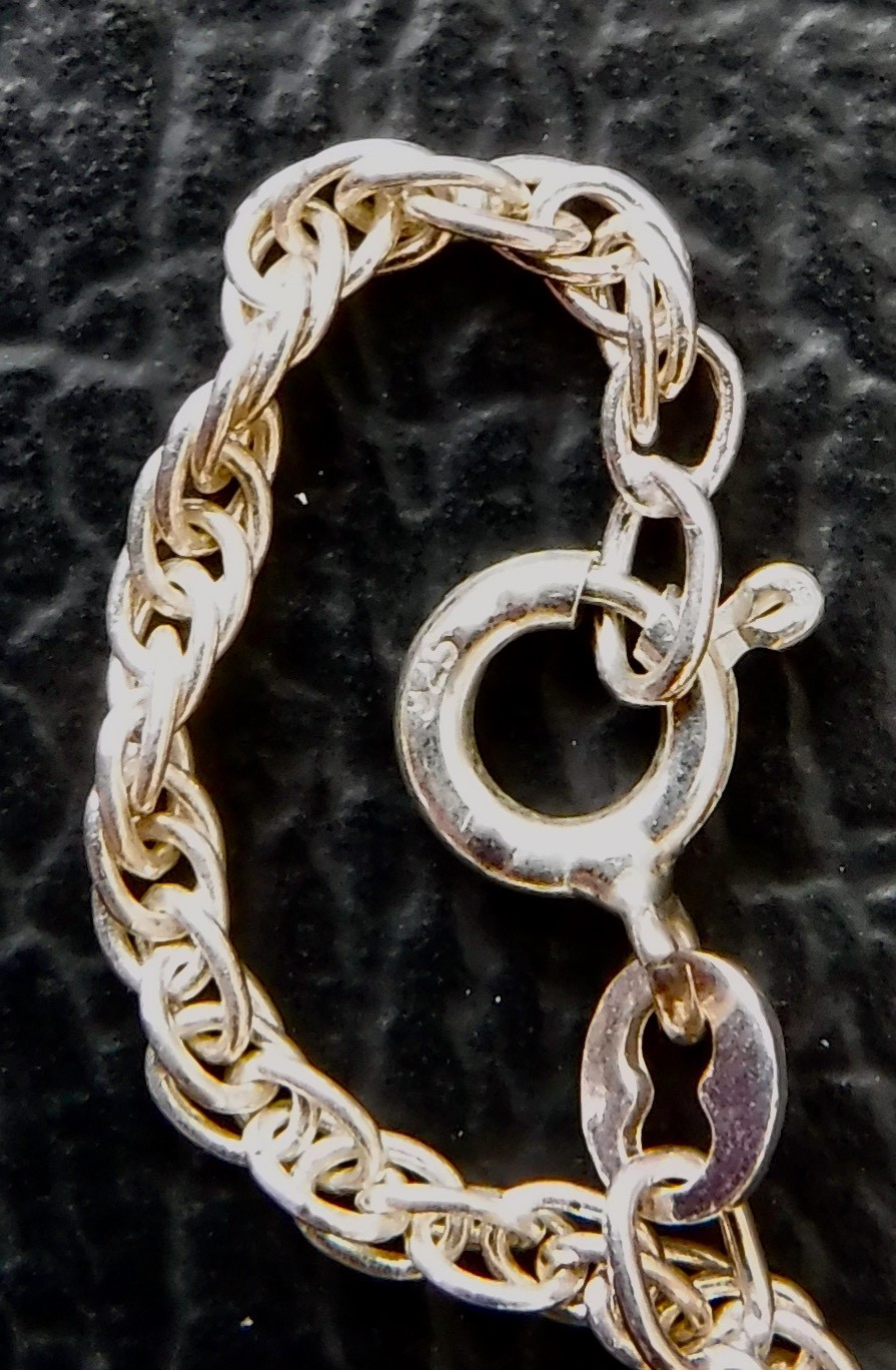 925 Silver Spiga/Wheat Chain Necklace 20”x2mm Italy 6.8g Tested