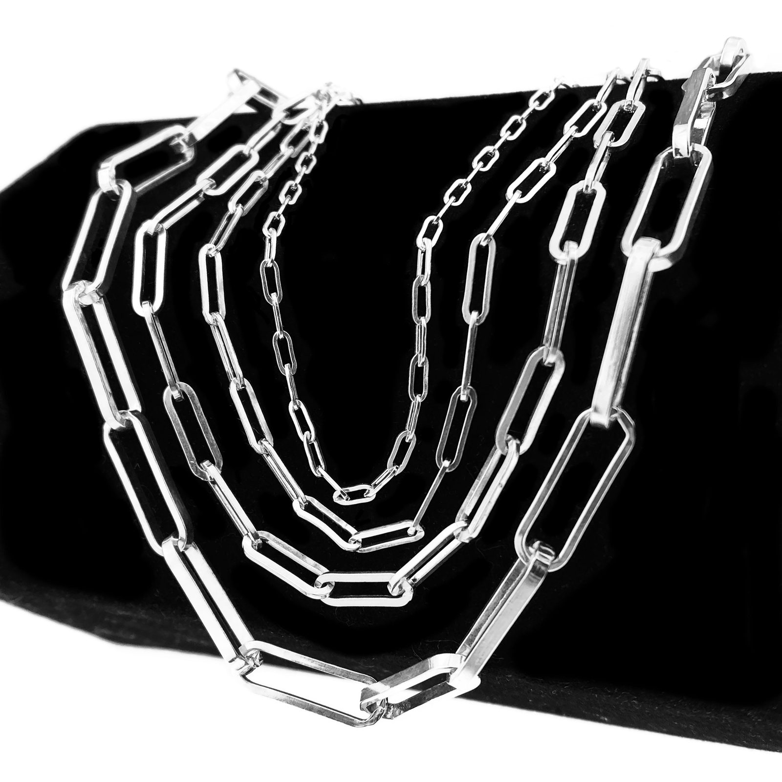925 Sterling Silver Paperclip Paper Clip Chain Italy 14″ -24″ 2mm 3mm 4mm 6.5mm