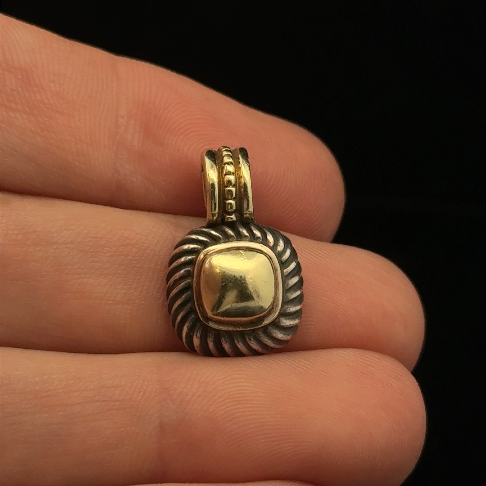 David Yurman Albion 585 14k Gold & 925 Sterling Silver Pendant/Enhancer
