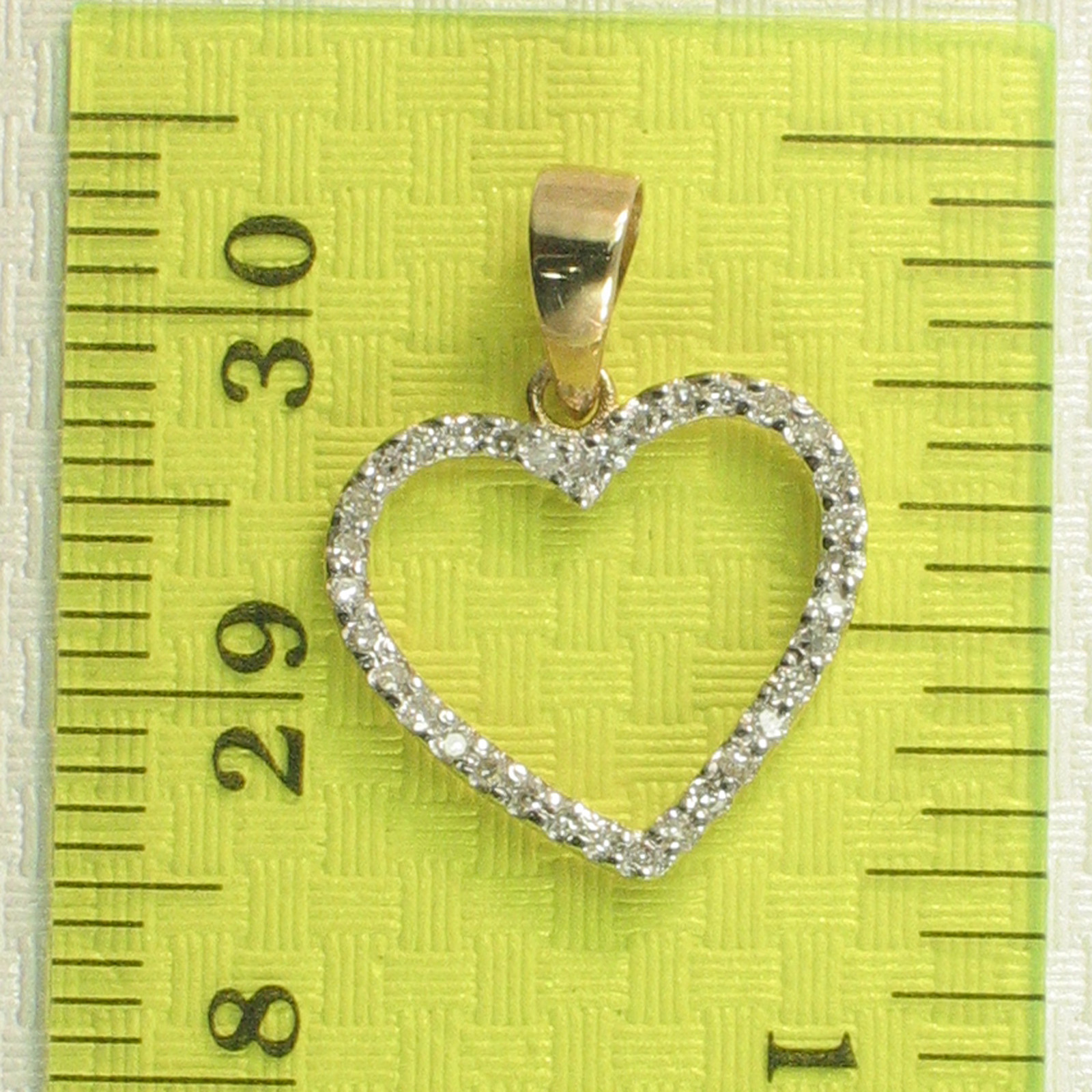 Beautiful & Love Heart 14kt Solid Yellow Gold Diamond Pendant Necklace