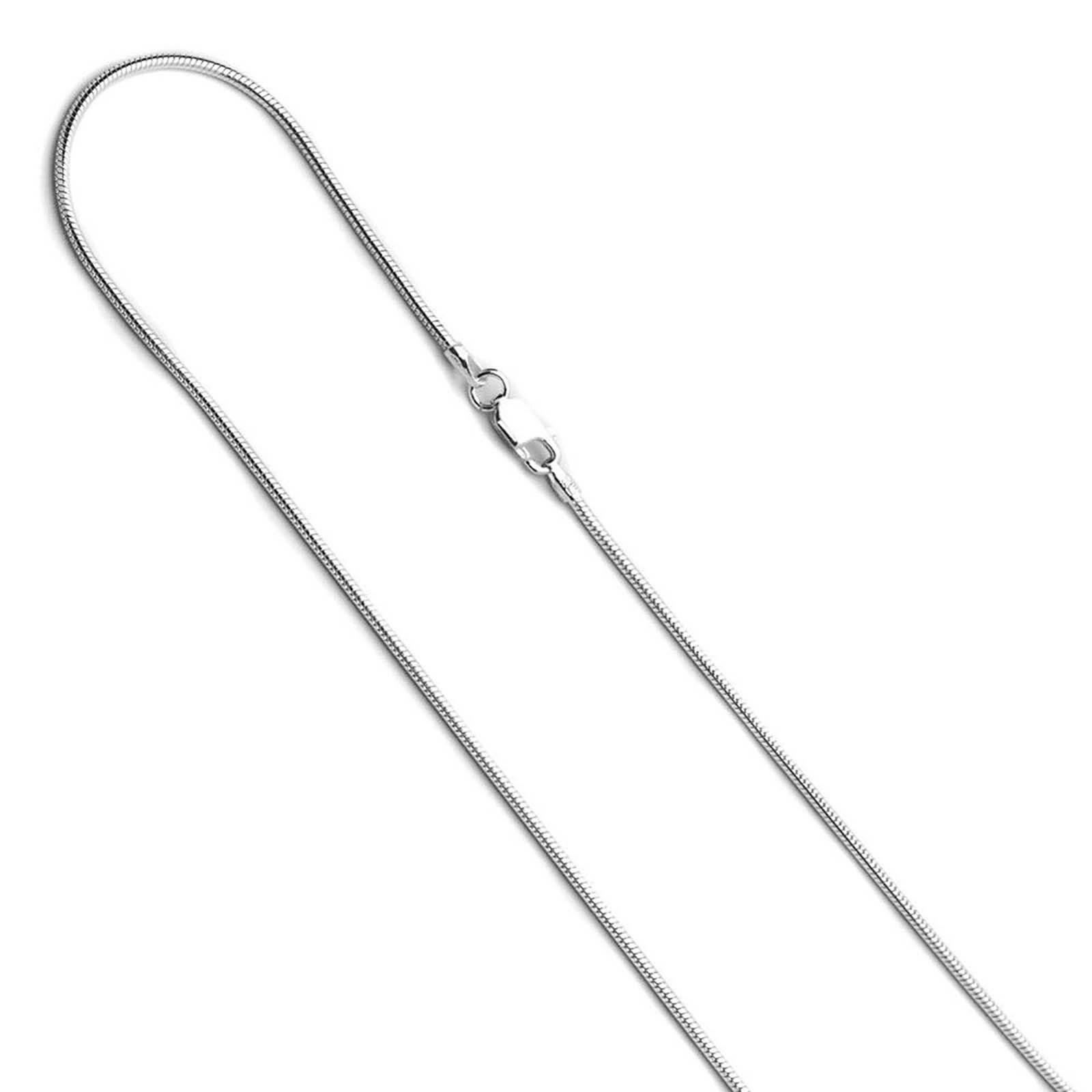24″ 1.5mm Round Snake 925 Solid Sterling Silver Neck Chain Necklace FROM ITALY
