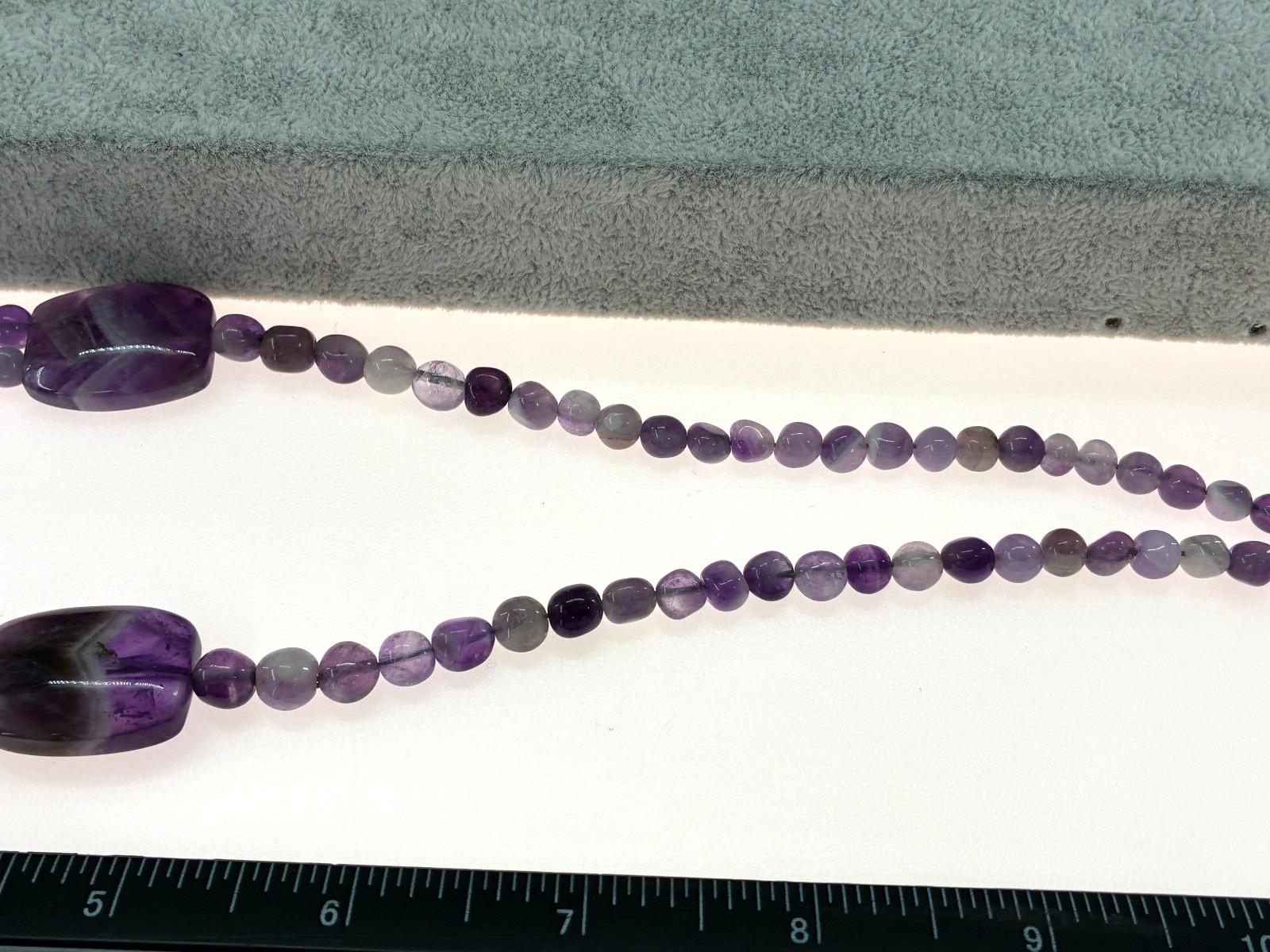 Jay King DTR Cape Amethyst Beaded Station Necklace Sterling Silver HSN Purple