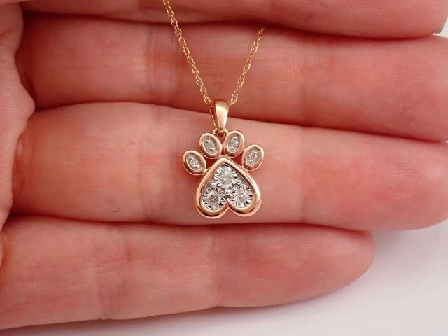 14K Rose Gold Plated Silver 0.20Ct Round Cut Lab Created Diamond Pendant