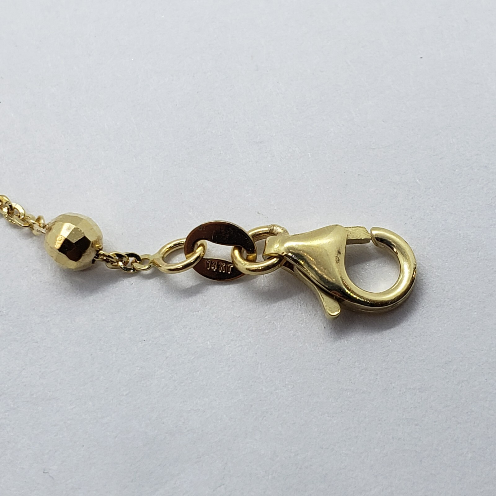 14K Solid Yellow Gold Station Ball Bead Rolo Bracelet Anklet 2mm 4mm 7″ 10″