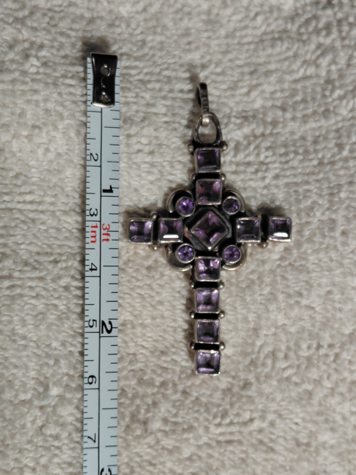 vintage amethyst pendant sterling silver