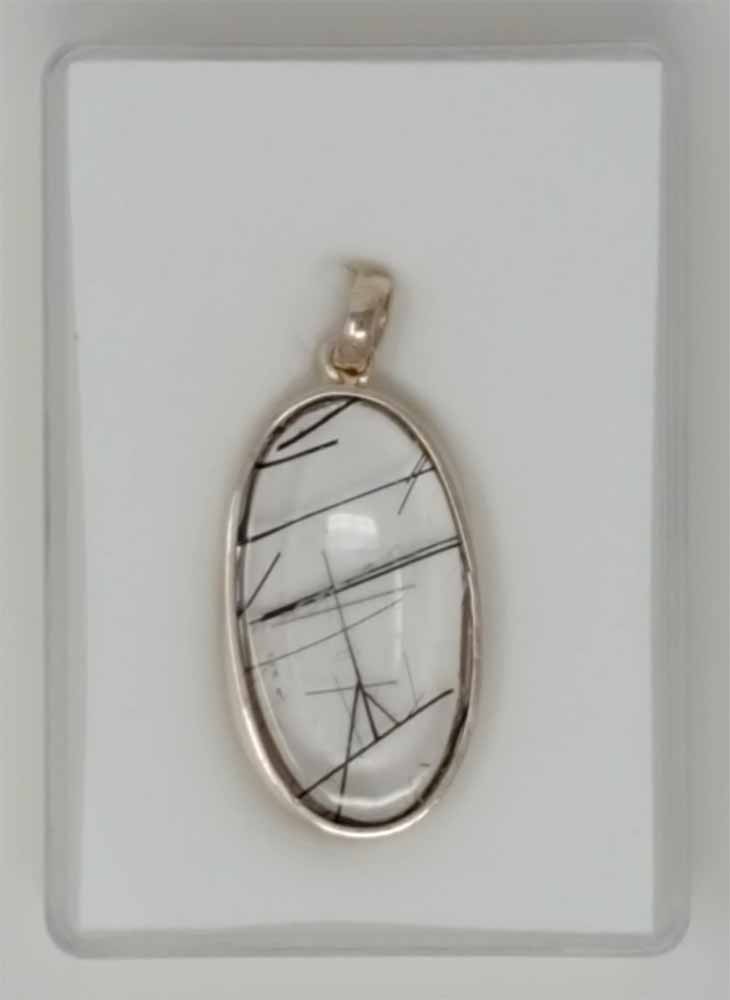 Silver Pendant Gemstone Tourmaline Quartz 13.8g AA Quality Eye Clean 925 Silver