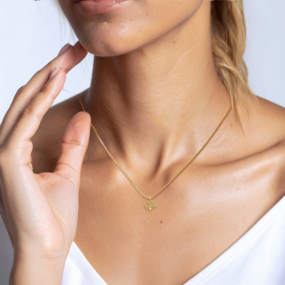 10K Solid Yellow Gold Small Taurus Zodiac Pendant Necklace 15.65mm 5/8 inch