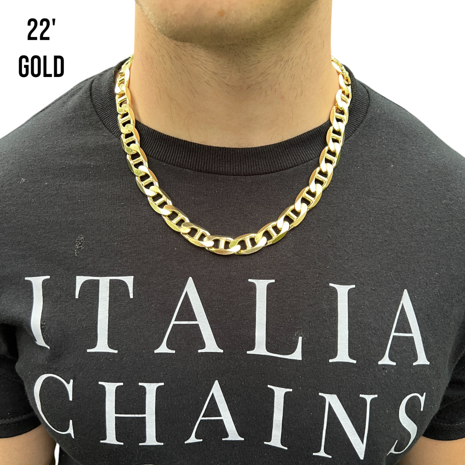 13mm Mariner Chain Necklace – Real Solid 925 Sterling Silver Or 14k Gold Vermeil