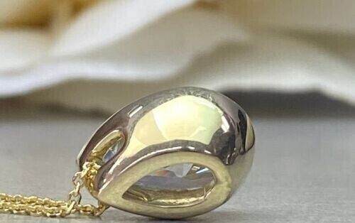 2.00Ct Pear Cut Lab Created Solitaire Women’s Pendant 14K Yellow Gold Plated.