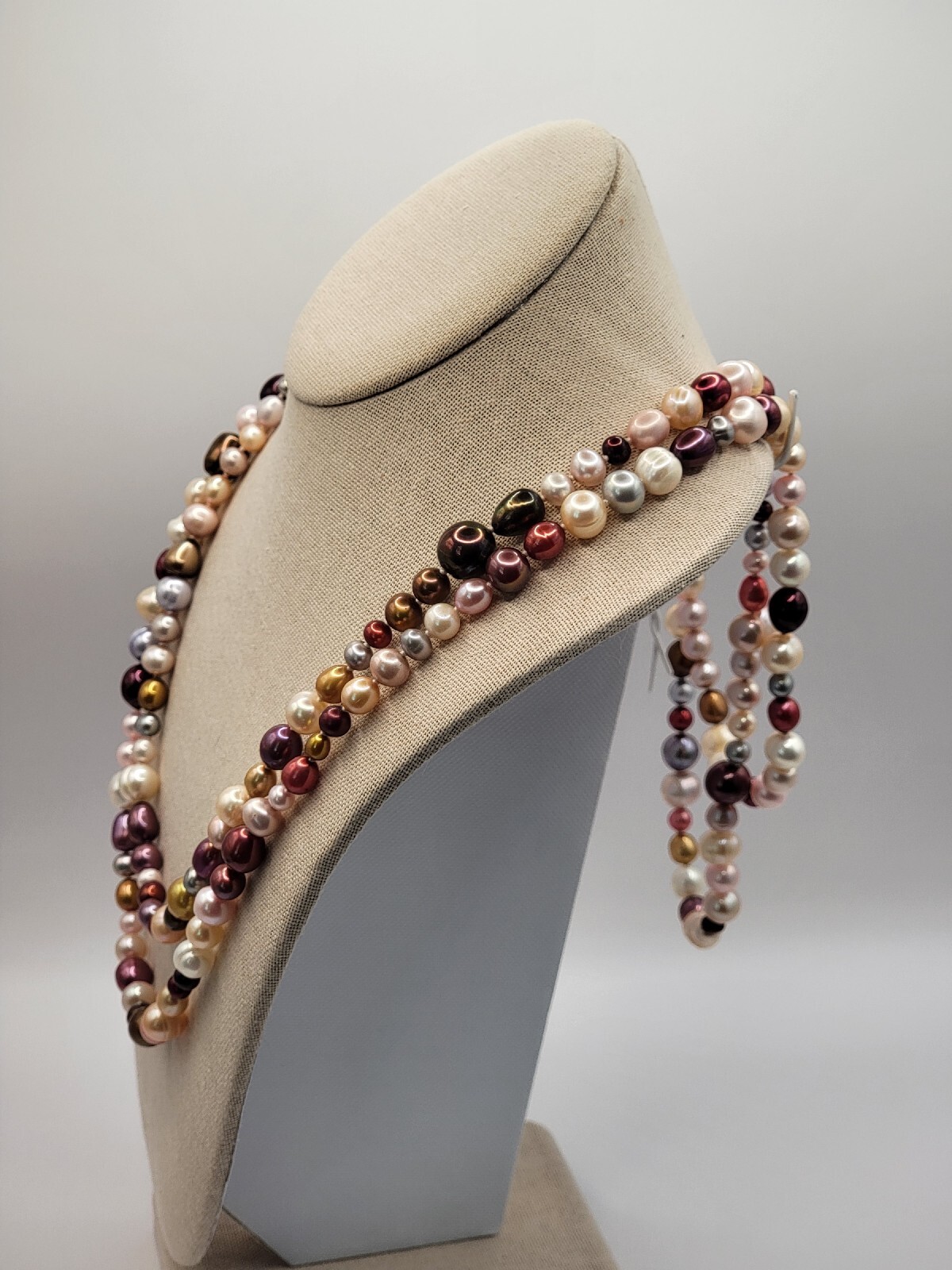 Honora Pearl Necklace 62″ Multi-Colored No Metal Hand Knotted