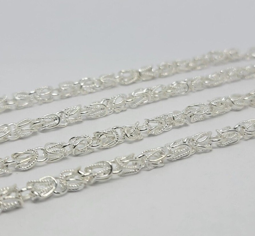 925 Sterling Silver Turkish Chain High Quality Necklace Bracelet 4mm Size 7″~30″