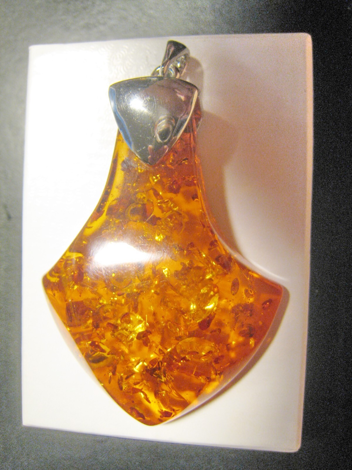 Pendant Fine Gold Plated 18KGP Amber 32g Very Good