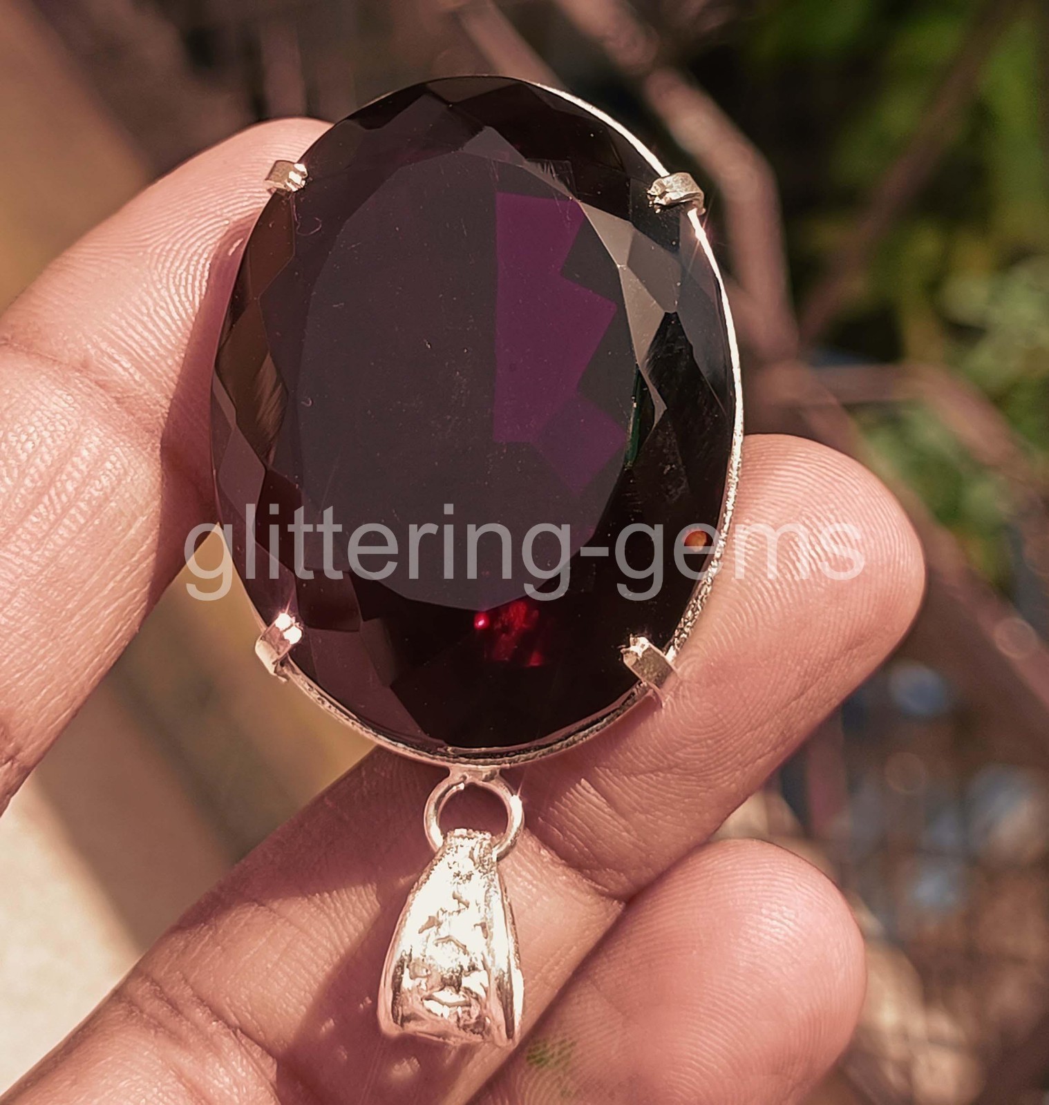 156 Ct Natural Red Ruby Pendant Oval Pendant 925 Solid Silver IGL Loose Gem 6YHW
