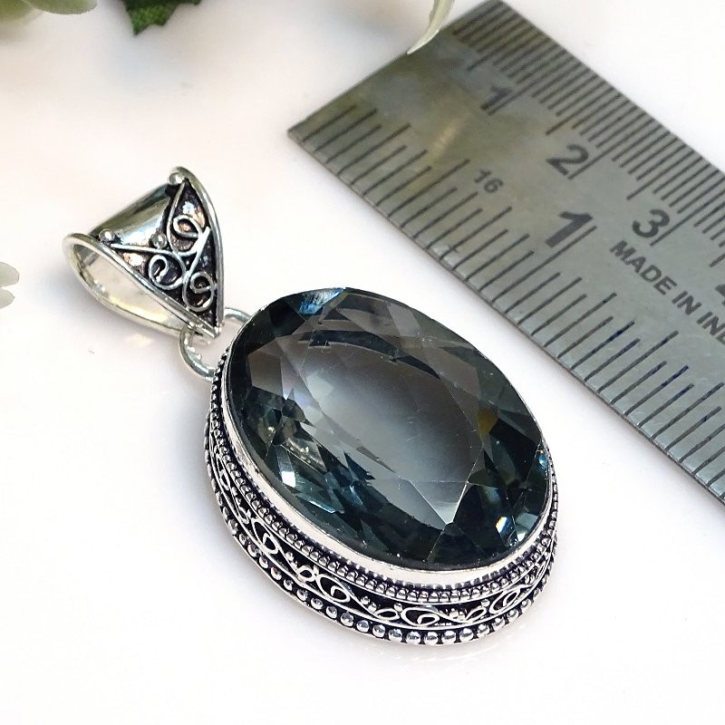 Alexandrite Oval Gemstone Fashion Gift 925 Sterling Silver Vintage Pendant 2″ V6