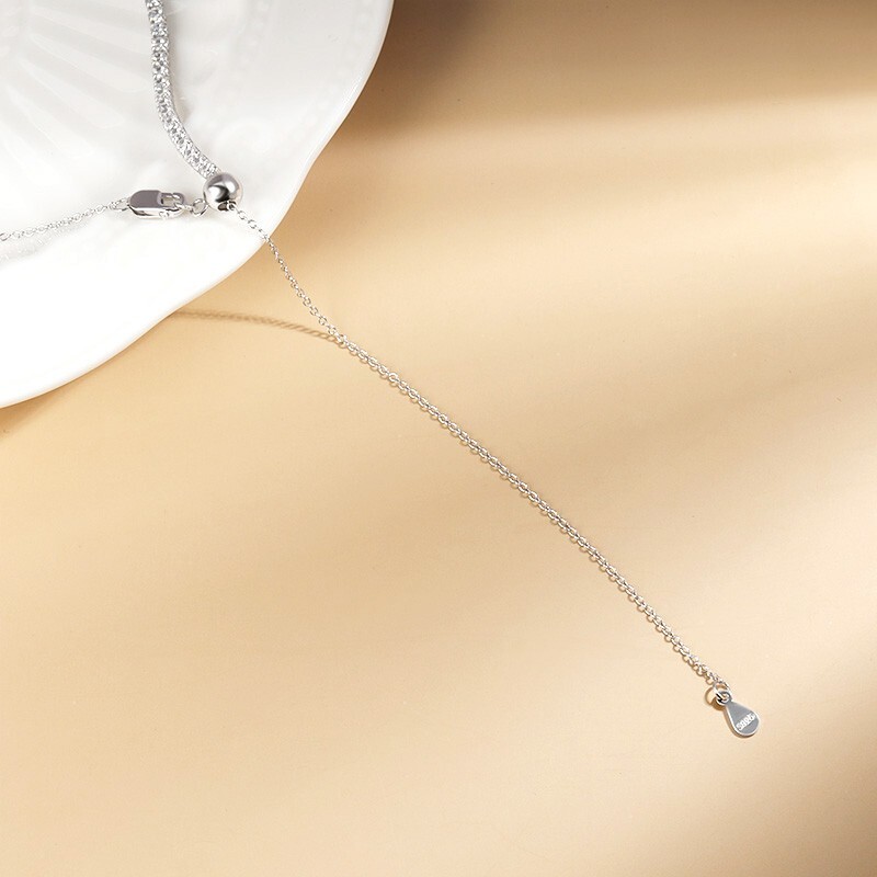 2mm Moissanite Tennis Chain Necklace Women’s Choker 925 Sterling Silver Chain