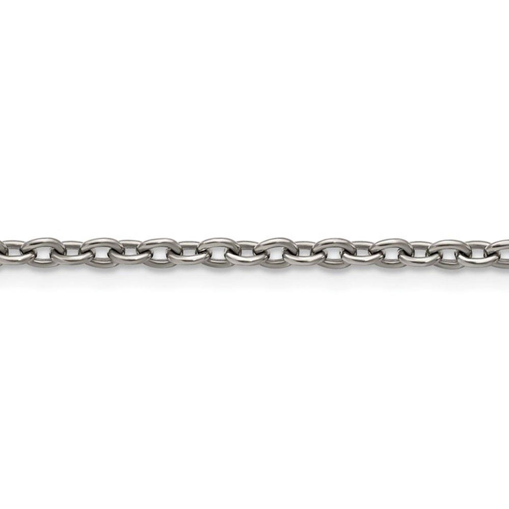 3.5mm Dark Gray Titanium Classic Polished Cable Chain Necklace