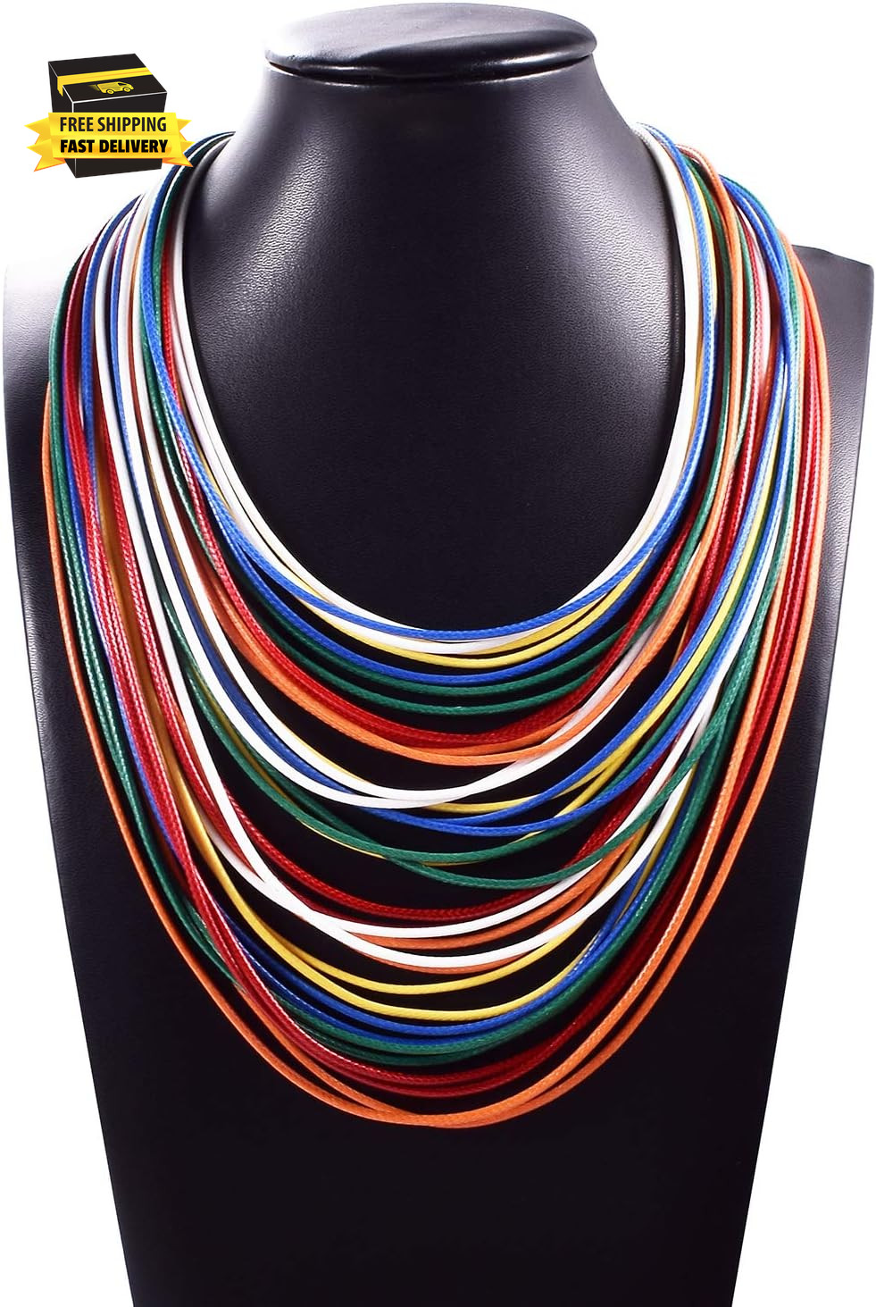 Necklace Women Fashion Bib Choker 36 Layers Wax Line Collar Statement Jewelry ⭐️