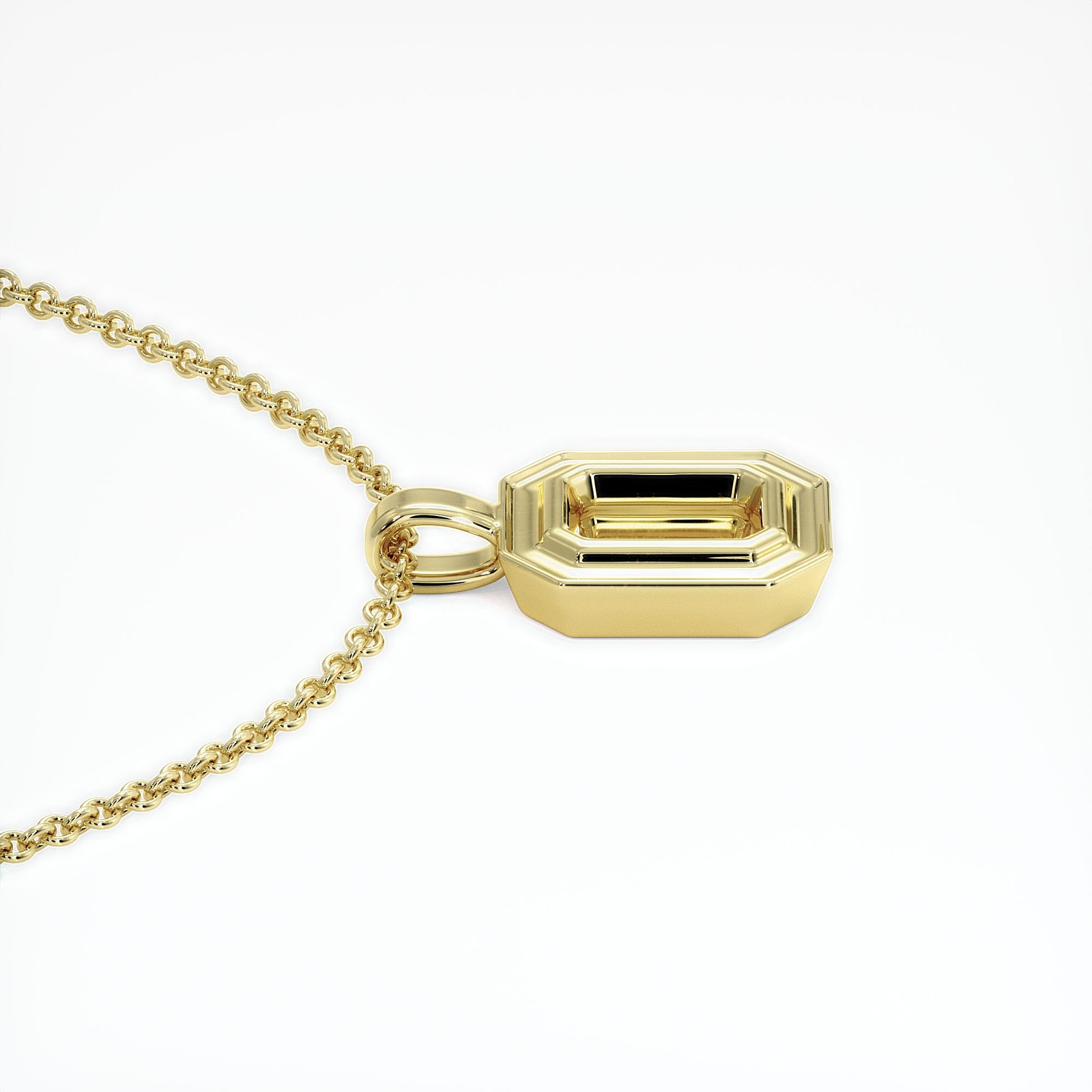 Burma (Myanmar) Emerald Cut Red Ruby 18K Yellow Gold Pendant 0.52CT