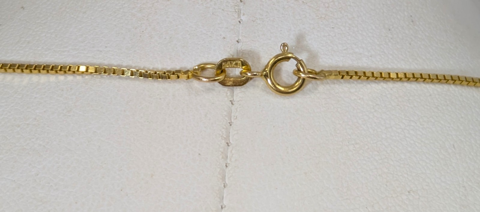 14K Gold Box Chain, 15-3/4” Long