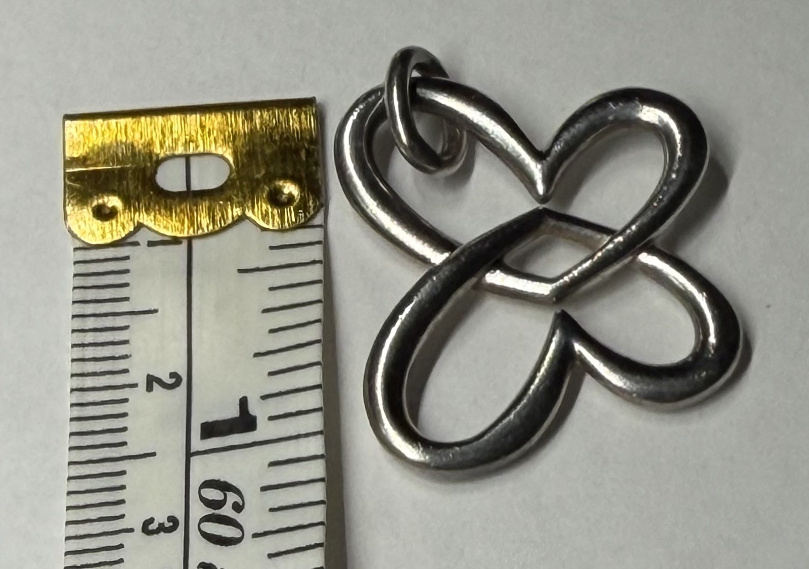 Retired JAMES AVERY Sterling Linked Heart Butterfly Pendant 1-1/8”
