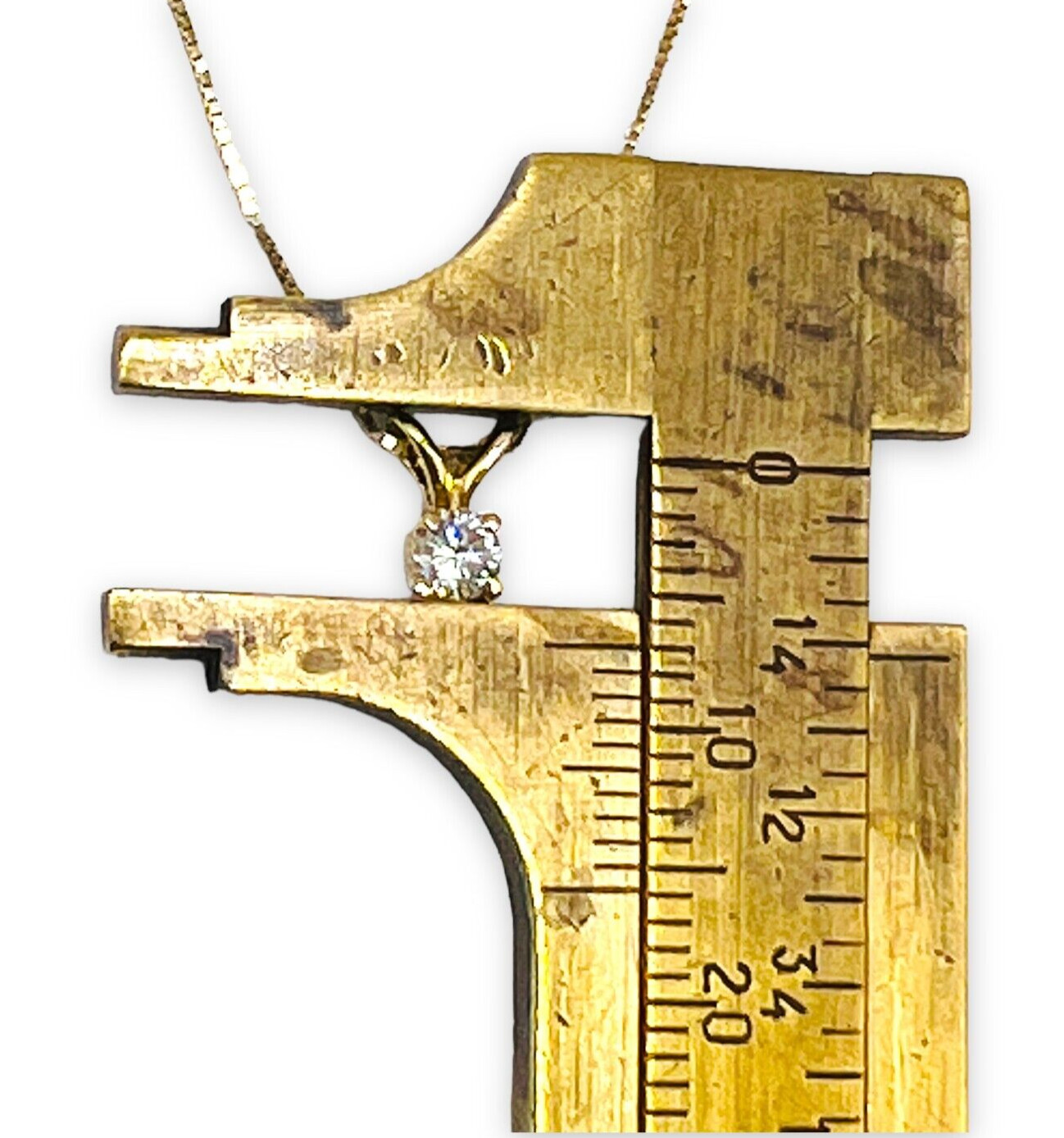 0.15 Ct Round Cut Natural VS-SI-G Diamond 14K Yellow Gold Pendant with 18″ Chain