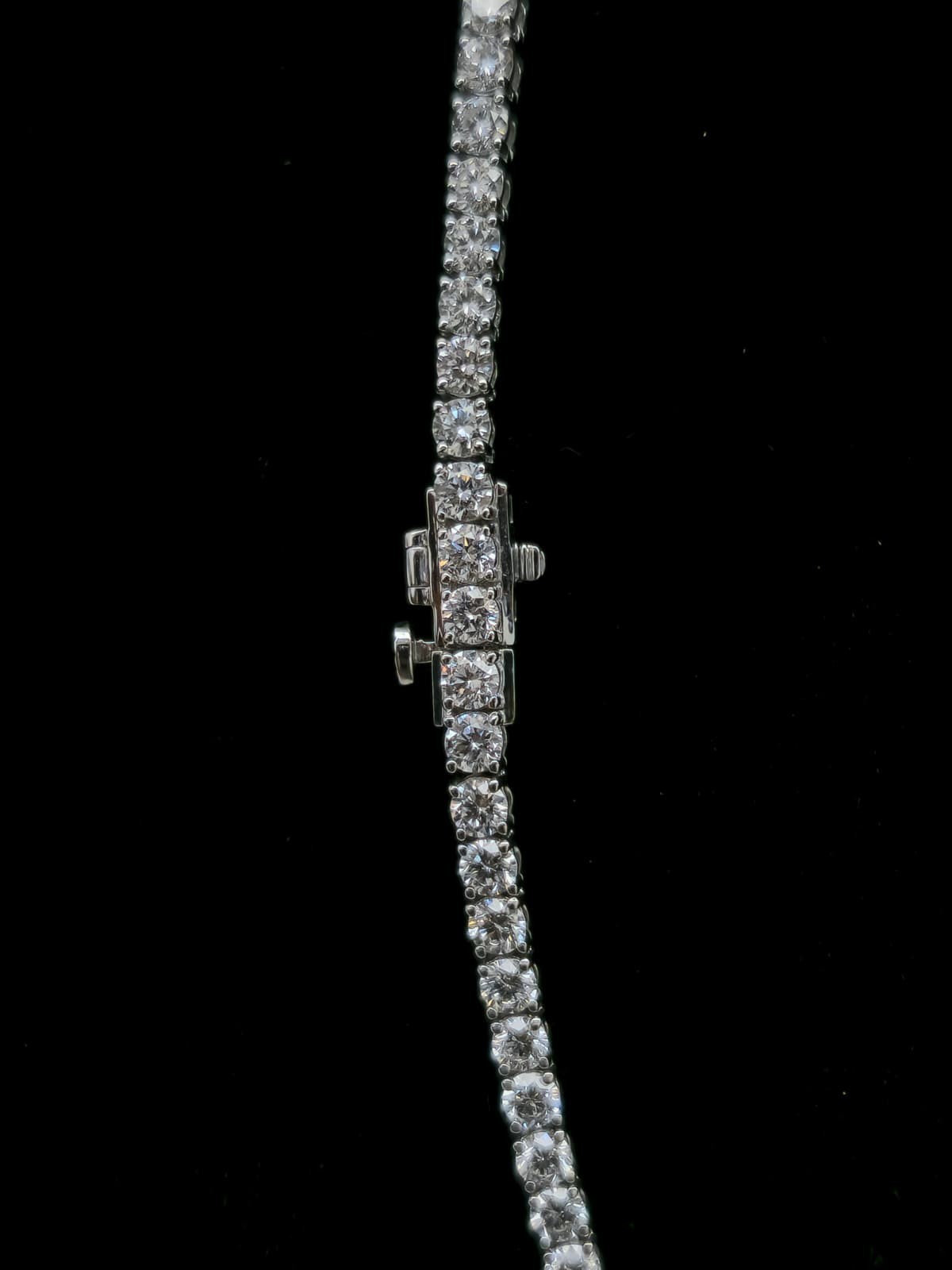 20.00 Ct Lab Grown Diamond Tennis Necklace 14k White Gold 24 Gm E F VVS 17 Inch