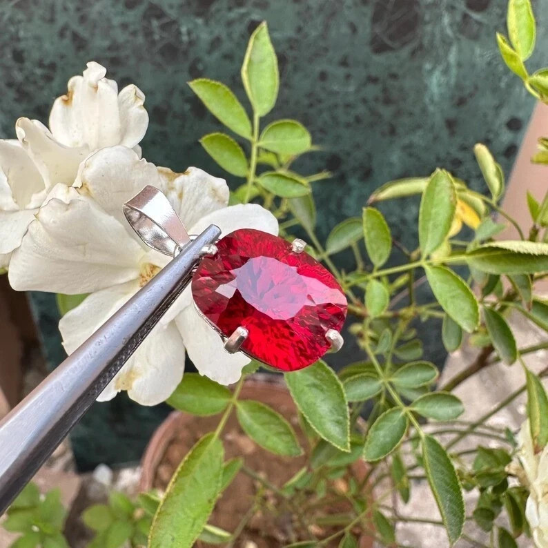 19.90 CT Natural Red Ruby Loose Gemstone 925 Solid Silver Certified Pendant
