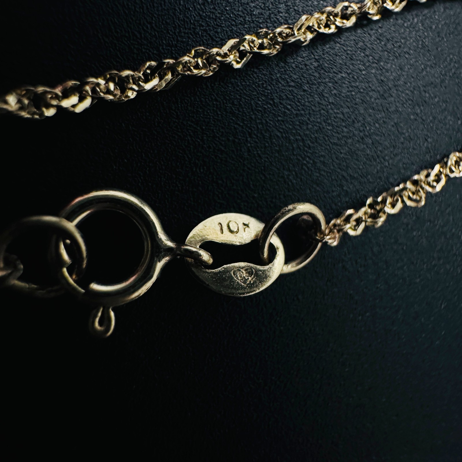 10K Yellow Gold Diamond-cut Prince of Wales Link Chain Necklace, 1.1mm, 17 3/4″