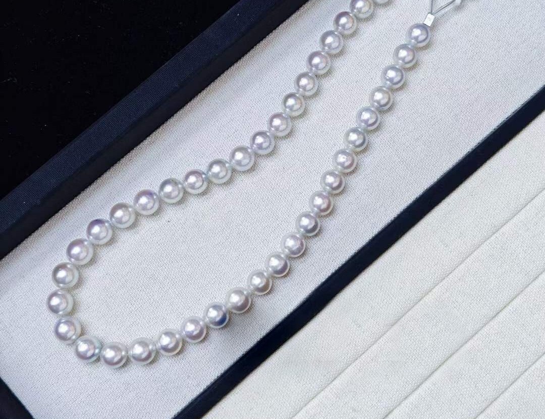 Very good big szie Aurora Madama 9.5mm Japanese Akoya saltwater pearl necklace