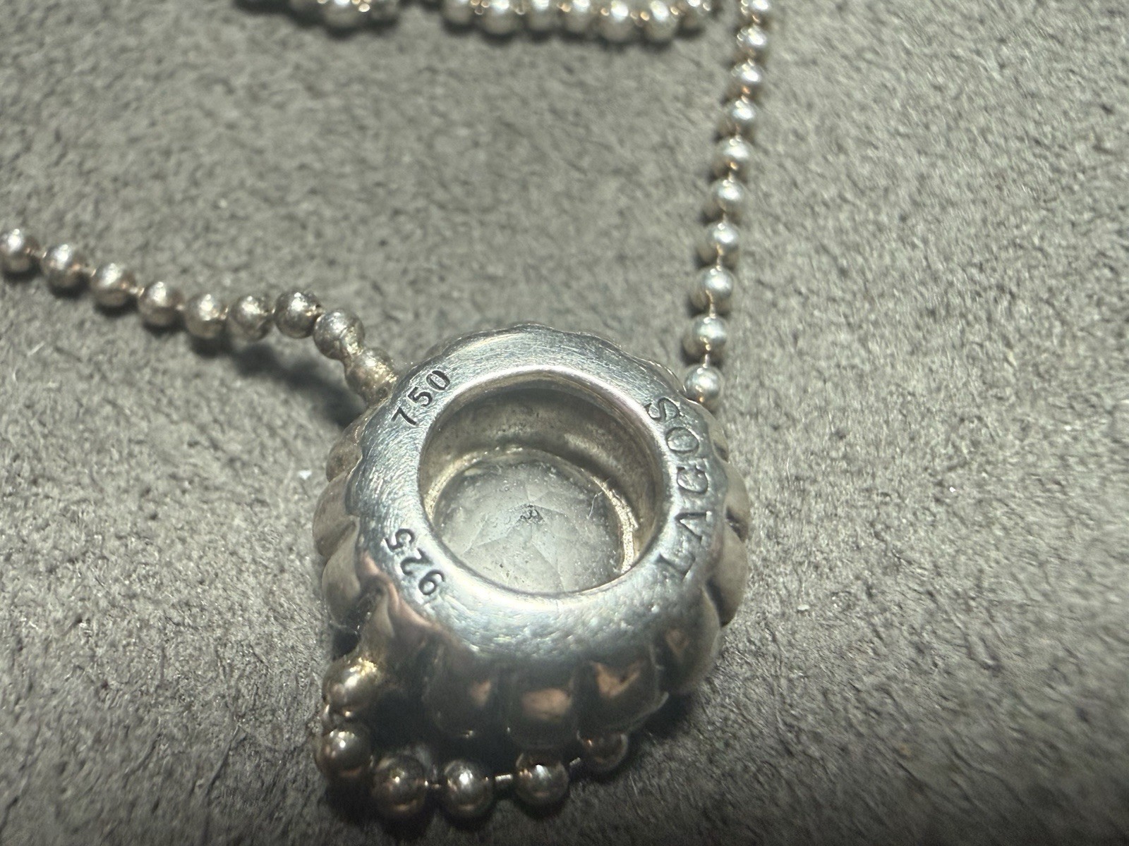 Lagos Caviar Ball Pendant Necklace Sterling Silver 925 18k Gold Chain 18”