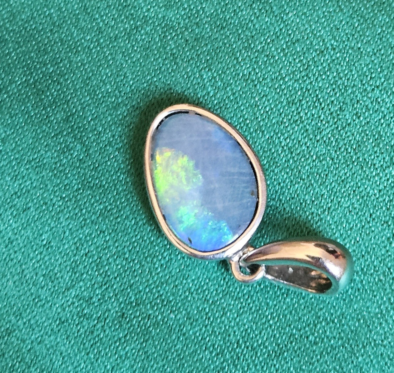 Opal Natural Australian Pendant Free Form Sterling Silver 925