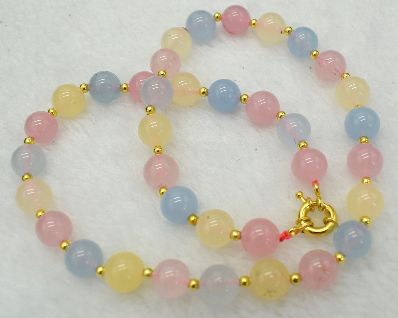 Natural 6/8/10mm Multicolor Morganite Round Gemstone Beaded Necklace 16-32in
