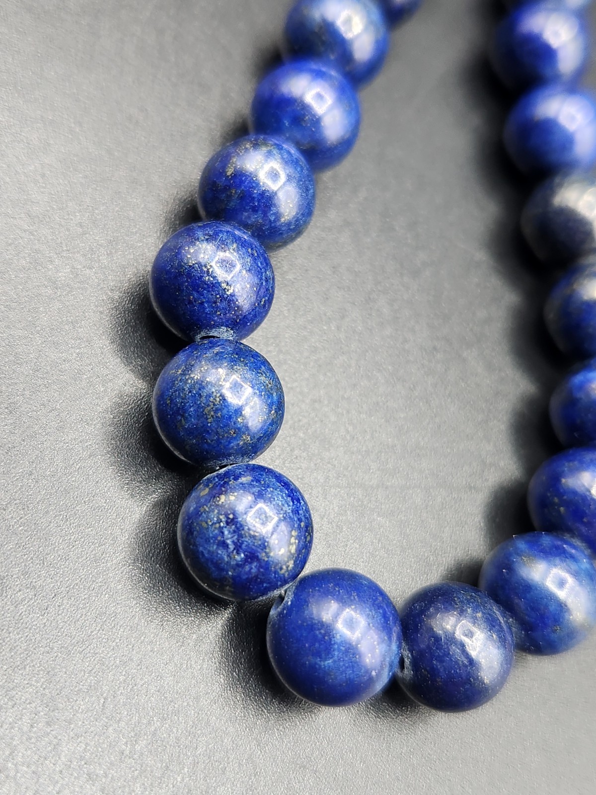 BBJ Blue Lapis Lazuli Round Bead Necklace