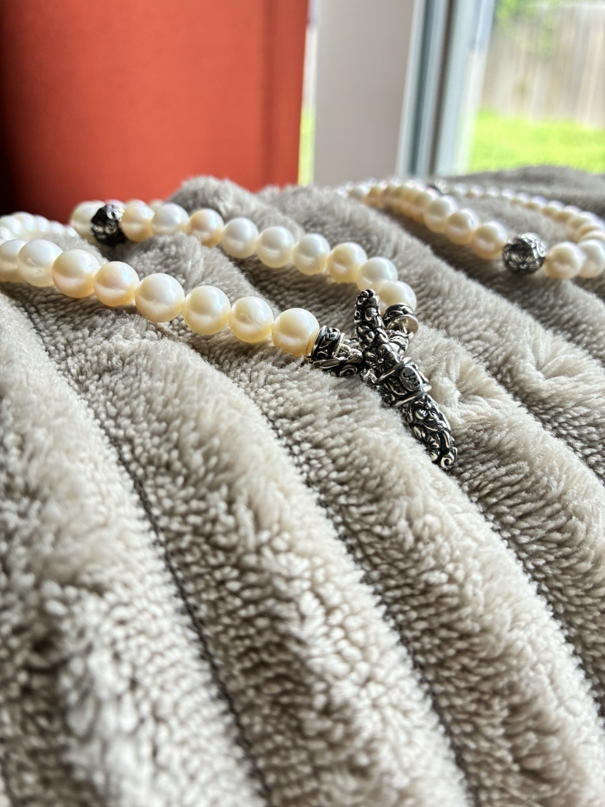JAI John Hardy Sterling Silver & Cultured Freshwater Pearl Floral Bead Necklace