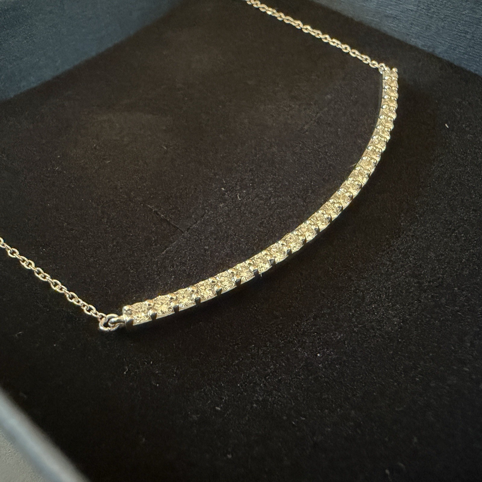 1.00+ Ct F VS Smiley Necklace Lab Created Grown Diamond Real 925 Sterling Silver