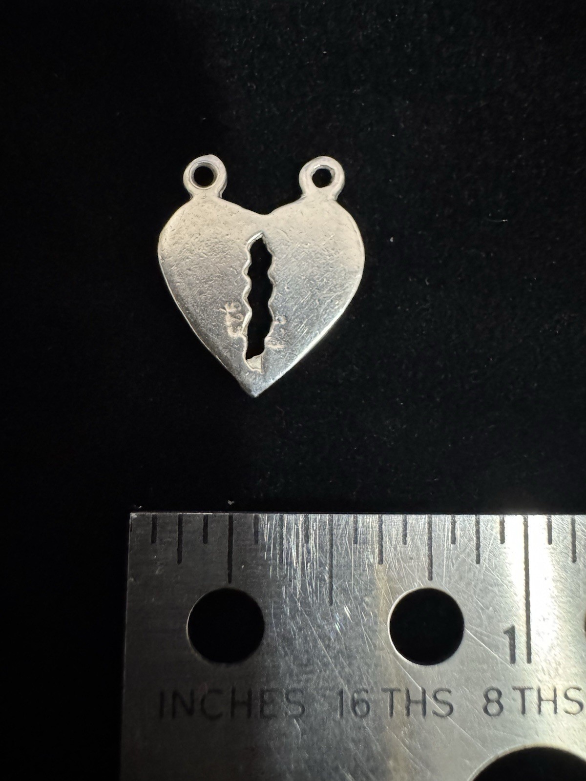Heart-Shaped Split Pendant Charm Silver Tone LOVE Design Metal No Stone Theme