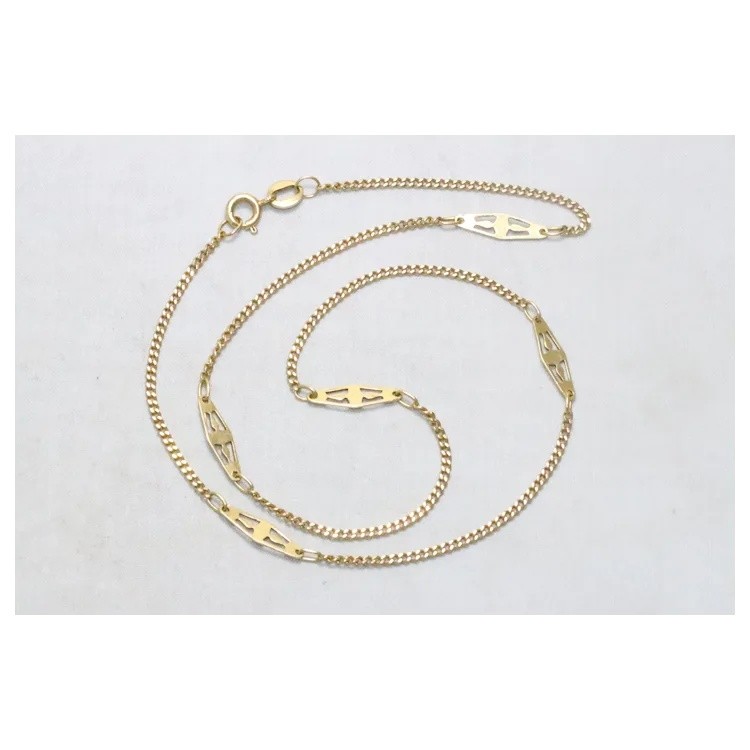 Vintage 18KT Yellow Gold Curb Chain Necklace