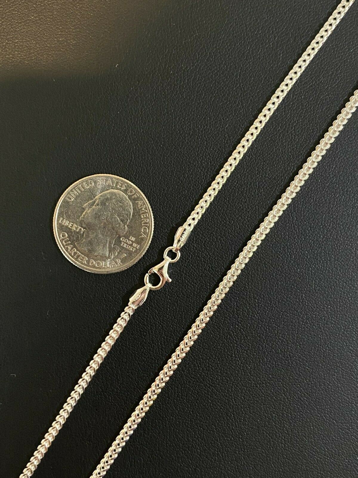 Solid 925 Sterling Silver Franco Chain Necklace 2mm WHOLESALE LOT Reseller 10pc