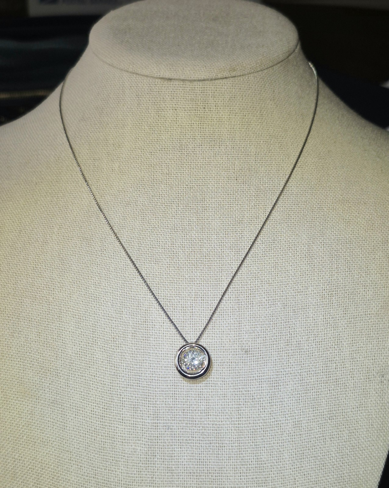 AMAZING HUGE PLATINUM COLORLESS EARTH MINED 1.19ct DIAMOND MOTION NECKLACE $9600