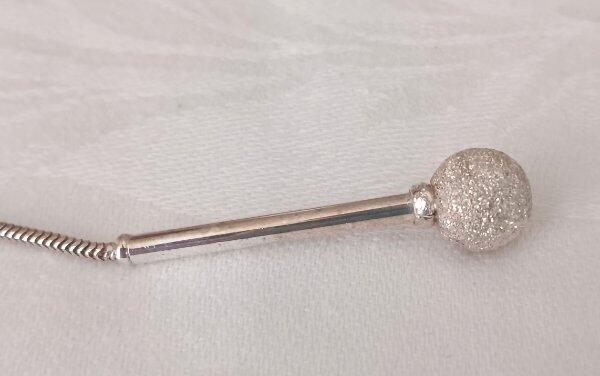 26″ Sterling Silver Snake Chain Sparkle Ball Dangle Pendant 13 grams 925 Lariat