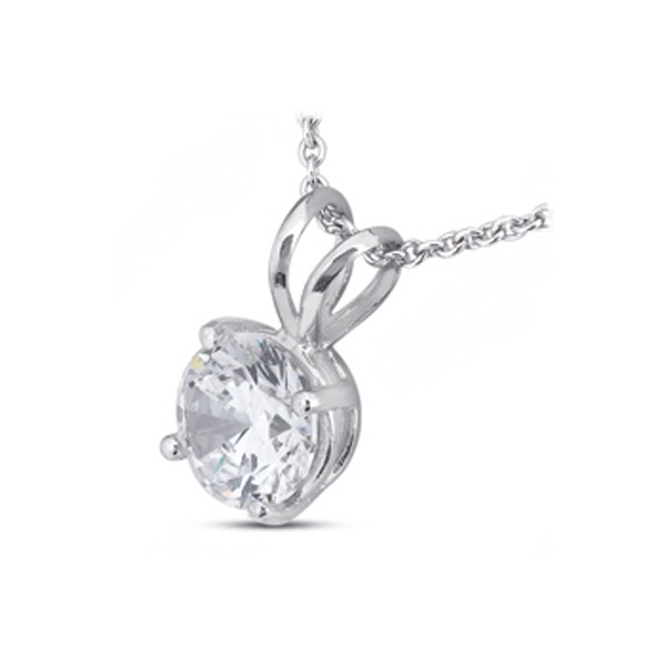 0.72ct E SI1 Round Natural Certified Diamond Platinum Classic Solitaire Pendant