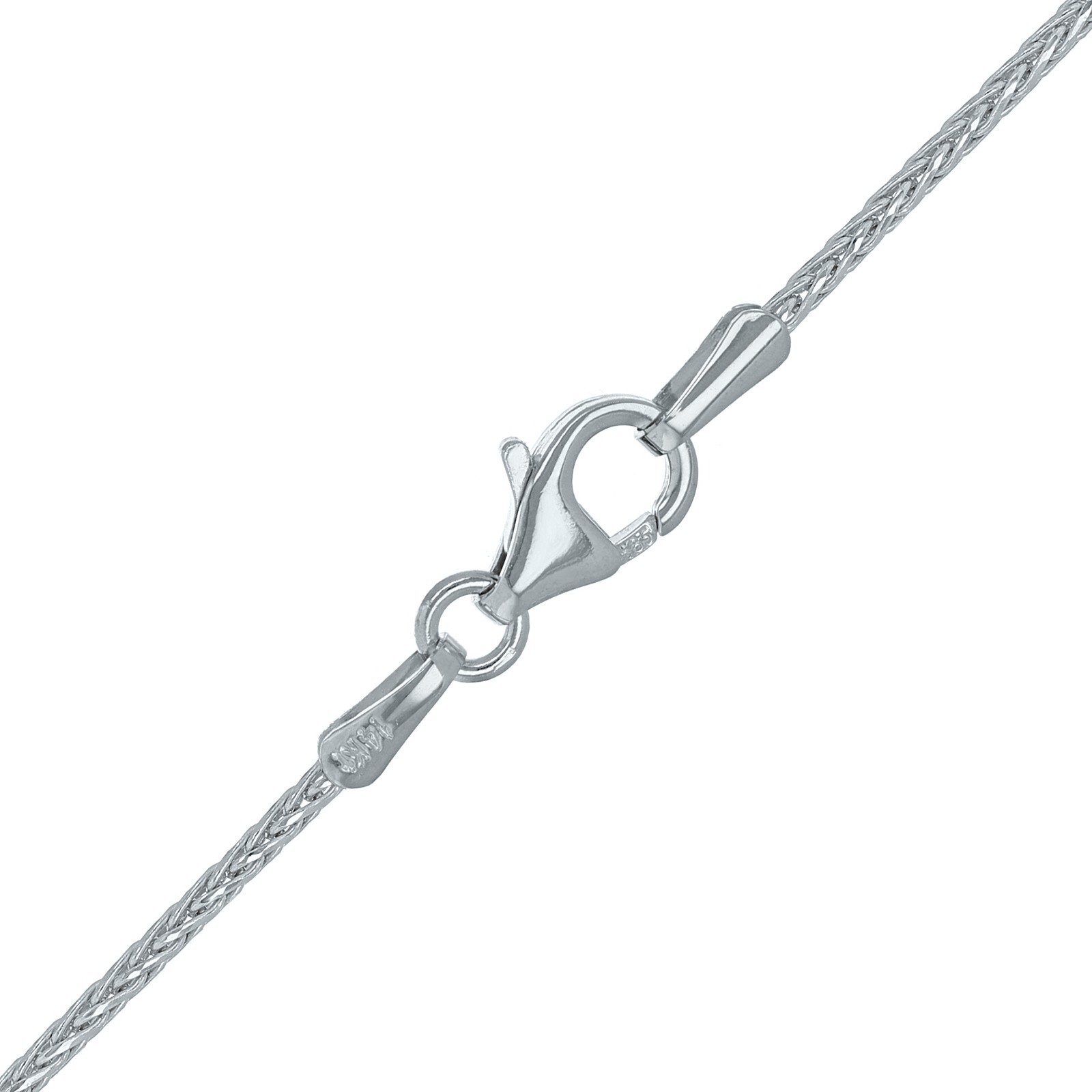 Italian 14k White Gold Solid Spiga Wheat Chain Necklace 20″ 1.1mm 3.8 grams