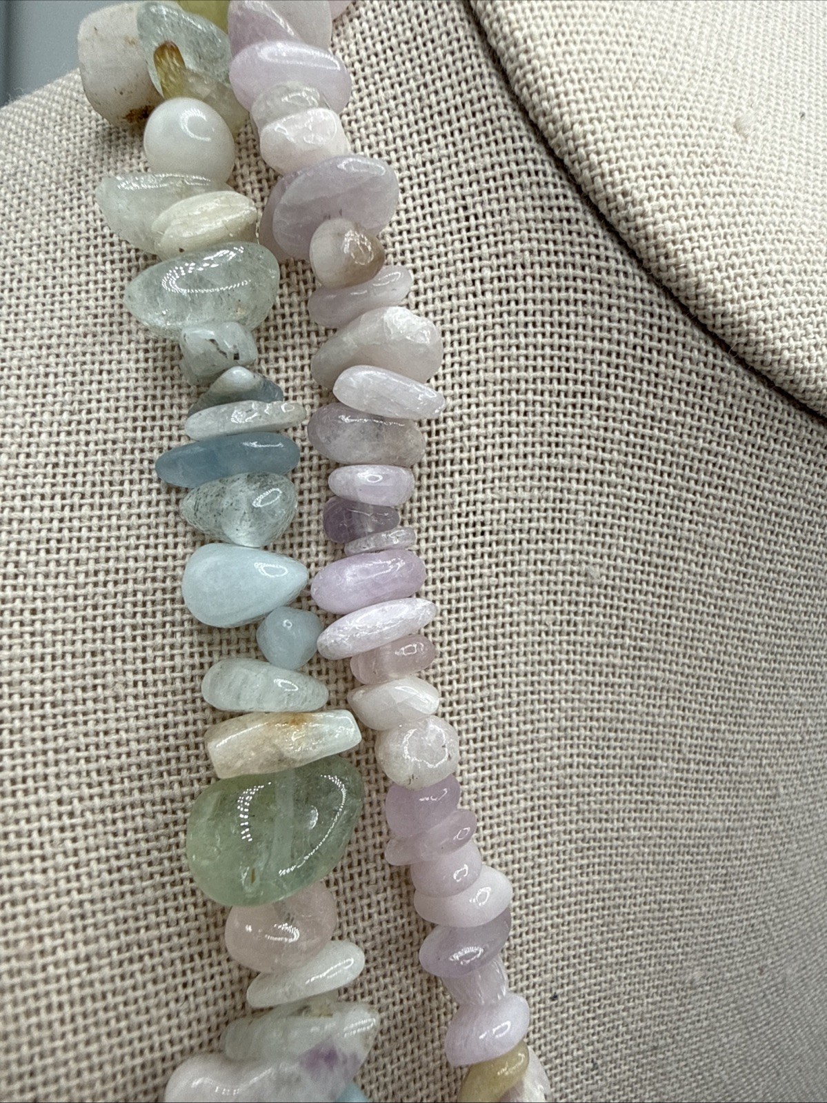Aquamarine & Multi Gemstone & Kunzite JTV Nugget Necklaces Lot
