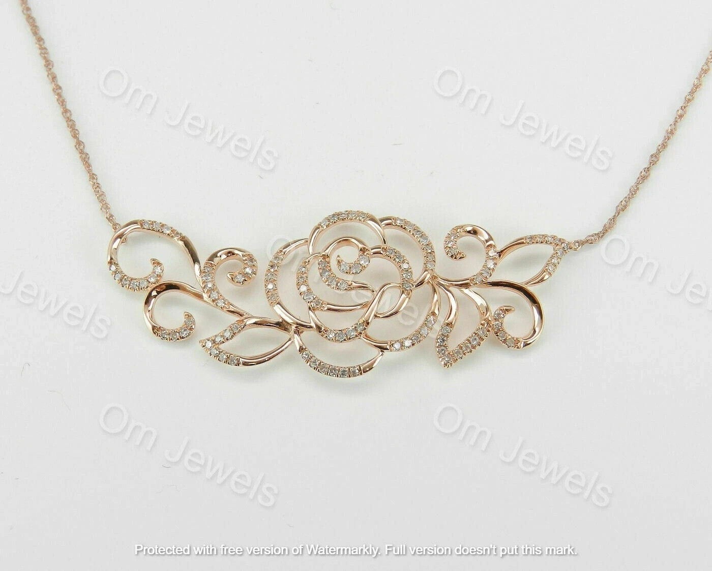 0.50Ct Round Cut Diamond Flower Pendant Necklace 18″ Chain 14k Yellow Gold Over