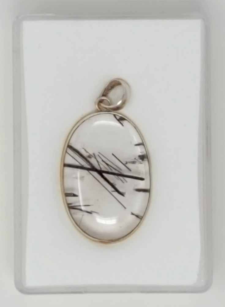 Silver Pendant Gemstone Tourmaline Quartz 16G AA Quality Loupe Clean 925 Silver