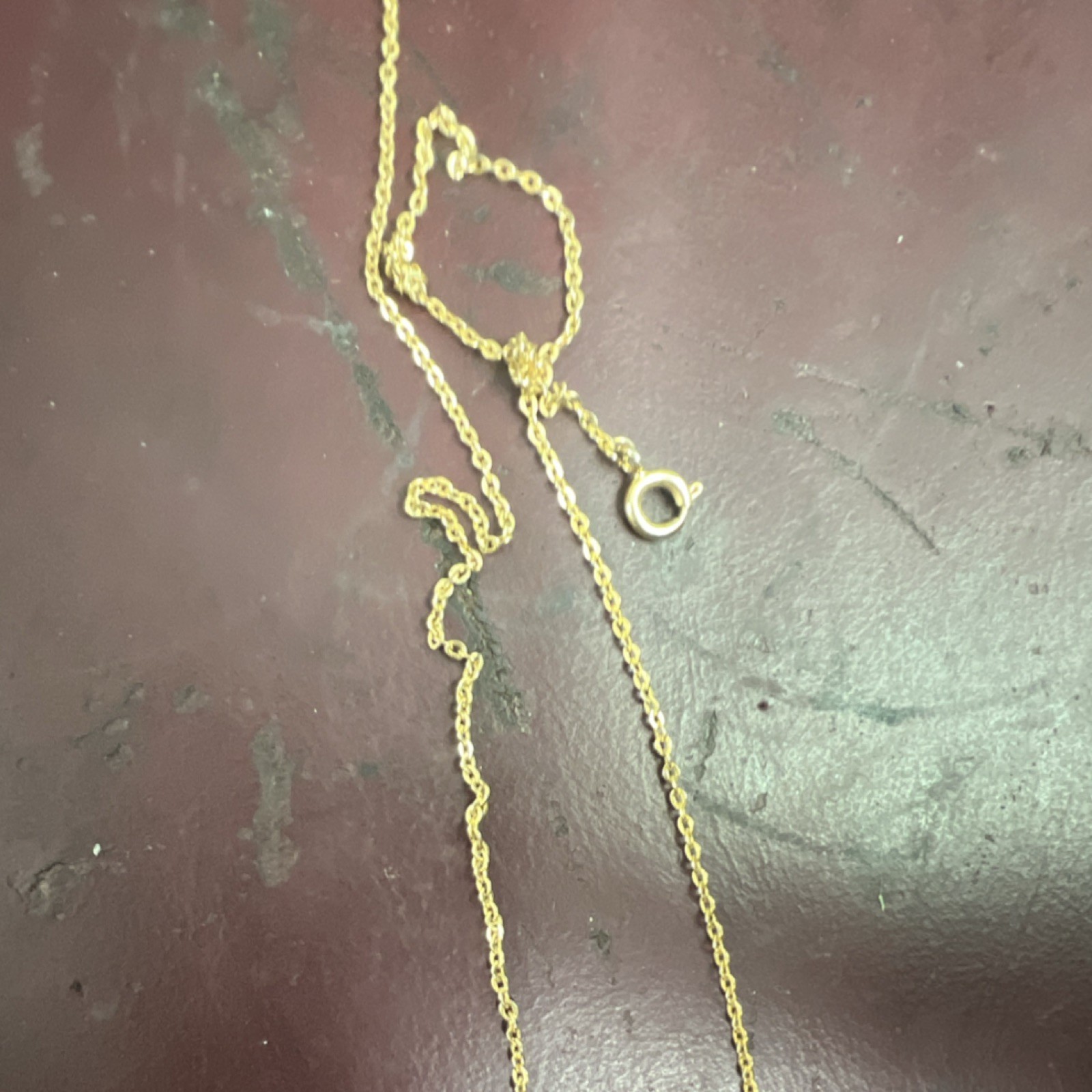 Gold Cable Chain Necklace Yellow Gold Metal No Stone Spring Ring Closure