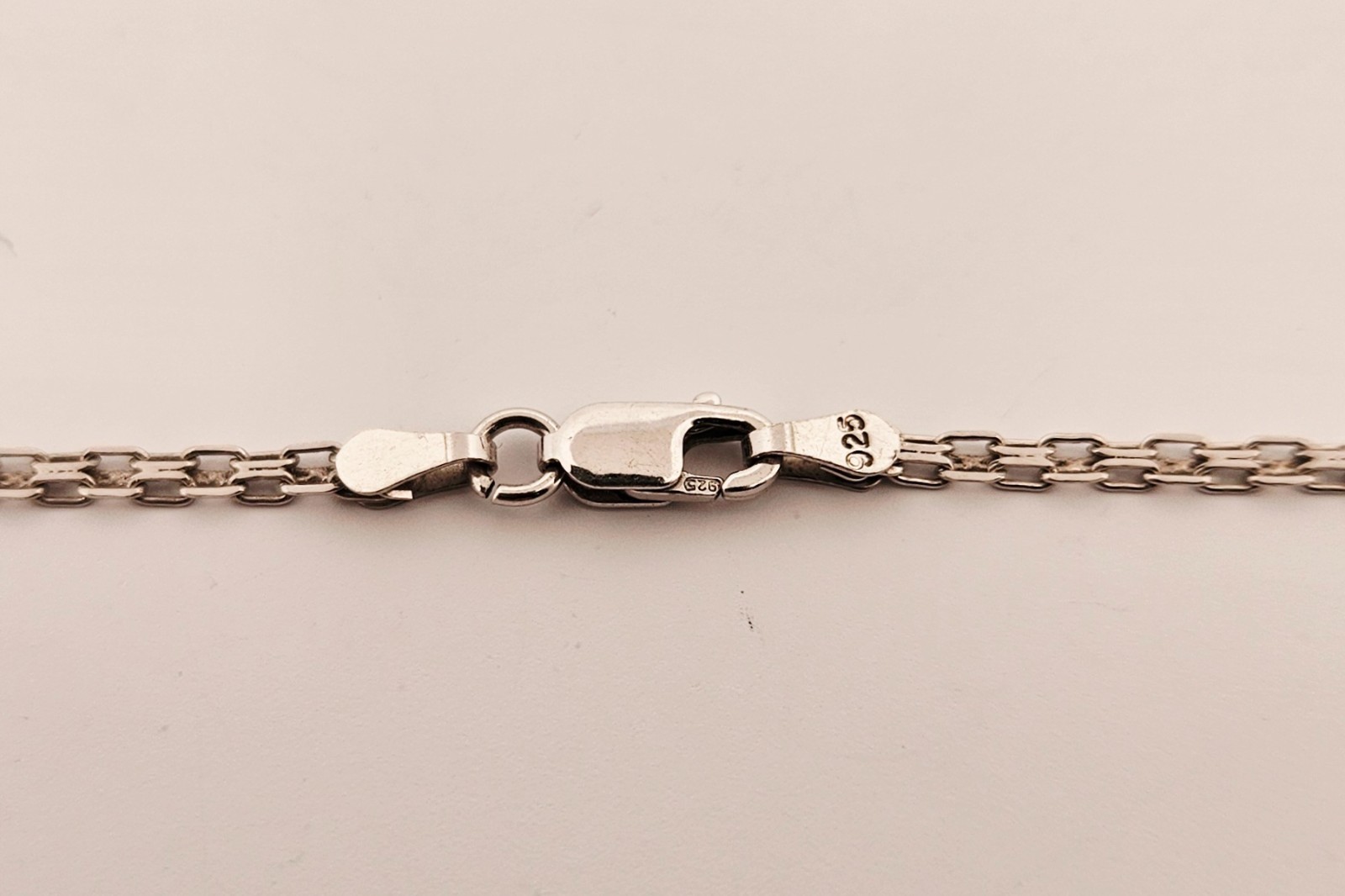 Louis J Meyer sterling silver genuine black & white diamond necklace 17.5″