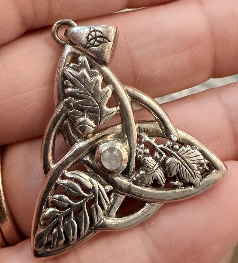 Peter Stone .925 Sterling Silver Oak, Ash & Thorne Celtic Moonstone Pendant